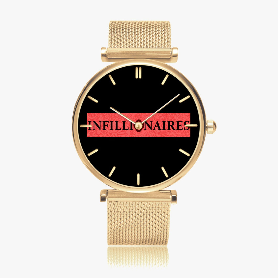INFILLIONAIRES 156. New Stylish Ultra-Thin Quartz Watch (With Indicators)