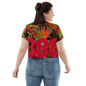 INFILLIONAIRES All-Over Print Crop Tee