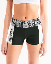 snakeskin Women's Mid-Rise Yoga Shorts