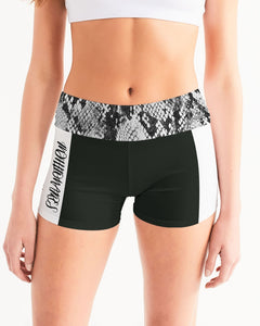 snakeskin Women's Mid-Rise Yoga Shorts
