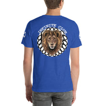 INFINITE LION BLUE WHITE DESIGNS SHORT-SLEEVE UNISEX T-SHIRT