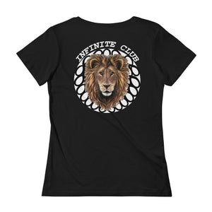 INFINITE LION BLACK LADIES' SCOOPNECK T-SHIRT