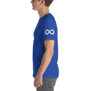 INFINITE LION BLUE WHITE DESIGNS SHORT-SLEEVE UNISEX T-SHIRT